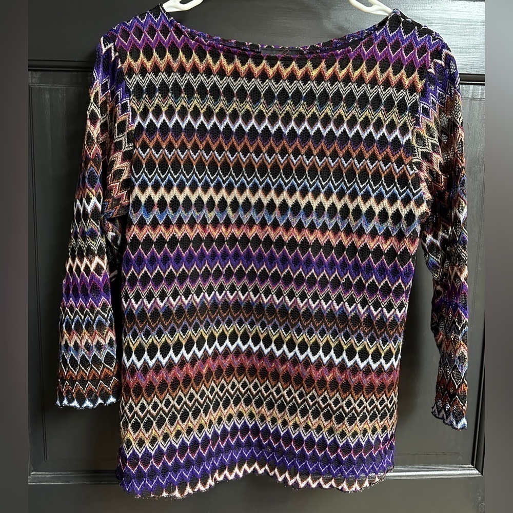 Andria Lieu Collection 3/4 Length Sleeve Semi Sheer Top Women’s Size Large